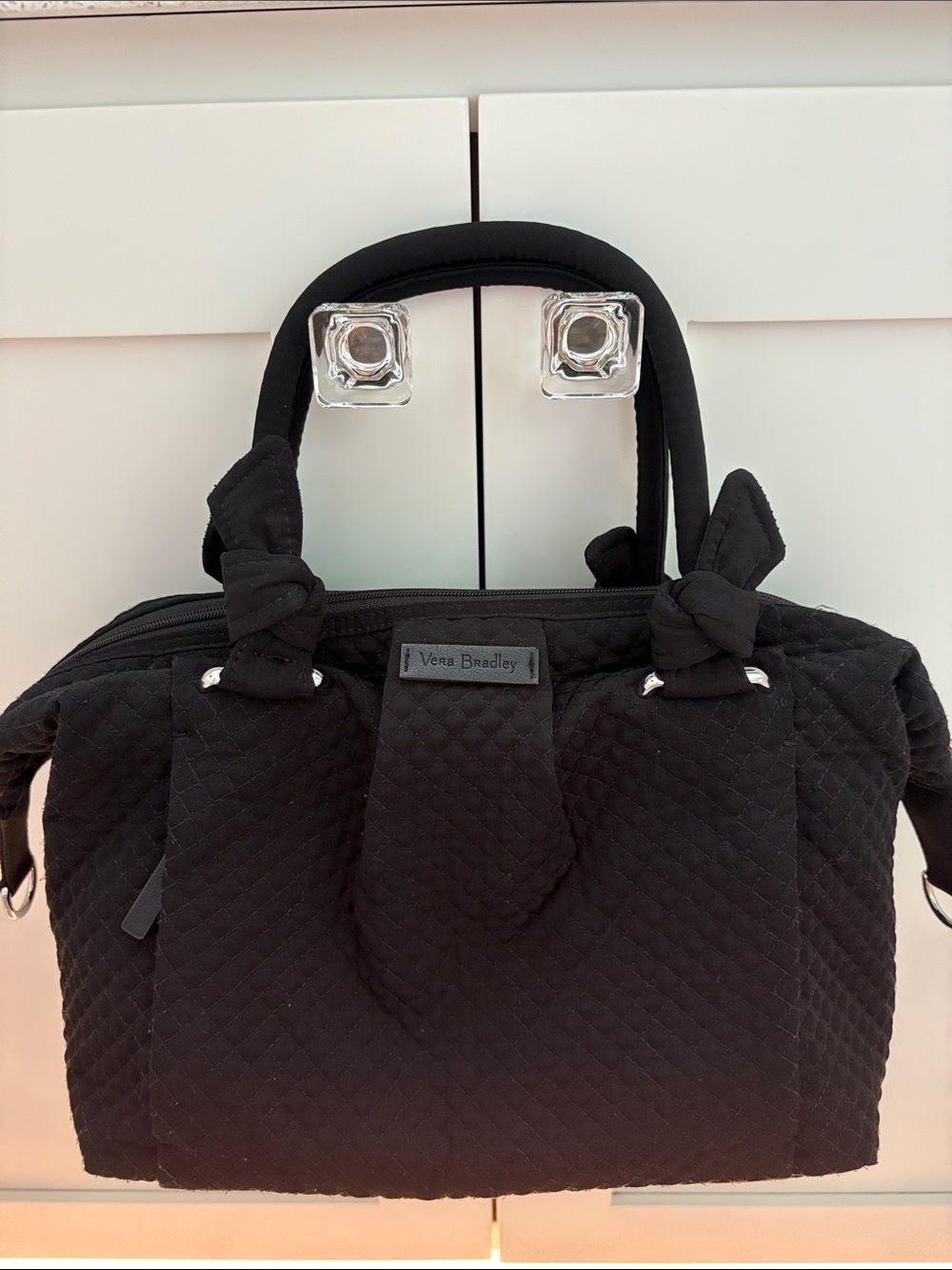 Vera Bradley Black Quilted Top-Handle Tote
